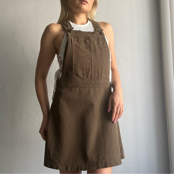 olive green dungaree dress Jackie Dresser main image 1